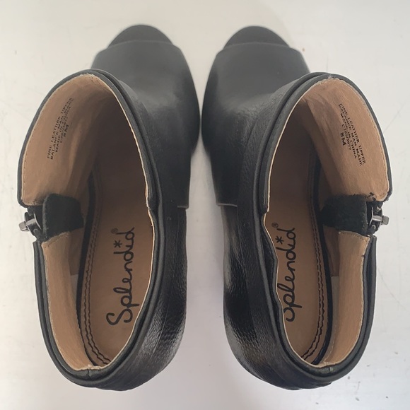 Splendid stacked peep toe ankle booties leather - Picture 6 of 6